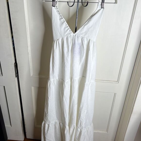 Princess Polly LINCOLN MAXI DRESS WHITE Linen Nwot Size 6 - Picture 3 of 11